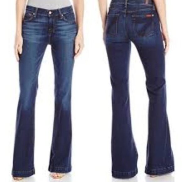 7 For All Mankind Dojo Flare, Blue 7 Pocket, Vietnam, 25x34, NWT $229 MSRP - Picture 12 of 12